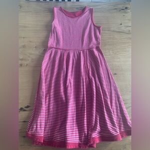 Fit‎ N Flare Tank Dress Striped Pink Red Girls Preloved